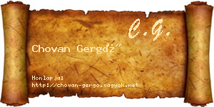 Chovan Gergő névjegykártya